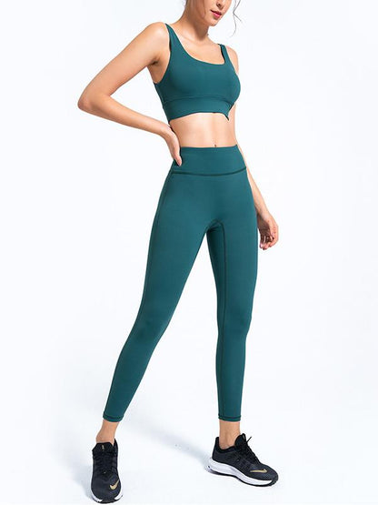 Solid Quick Dry Wrap Yoga Suits