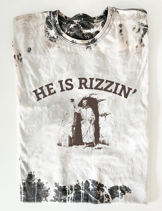 He Is Rizzin' Funny Easter Tee
