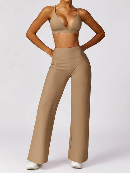 Loose Wrap High-Waisted Solid Color Athletic Pants