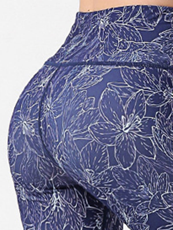 High-Waist Printed Sports Leggings