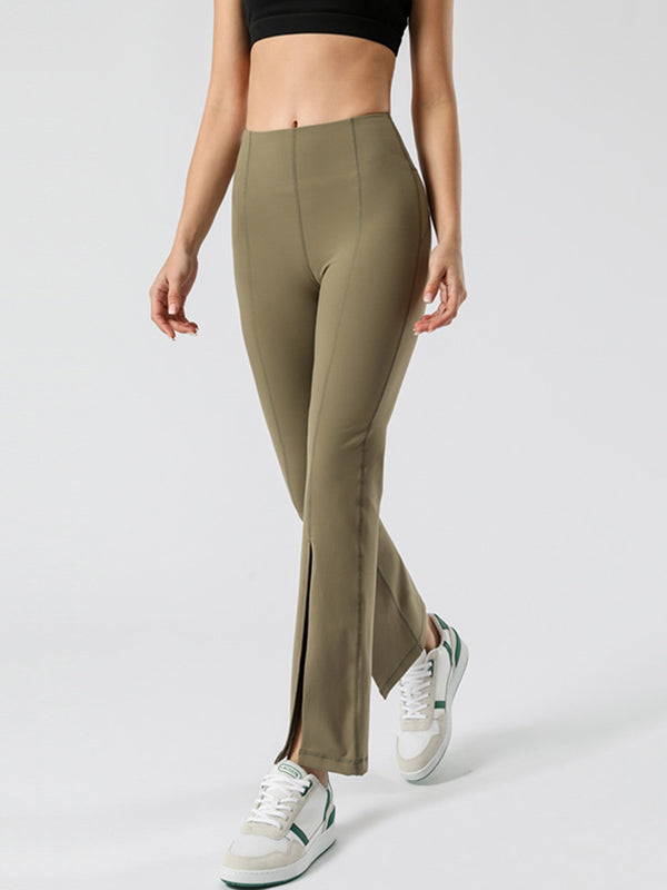 Solid Color Flexible High-Waisted Yoga Pants