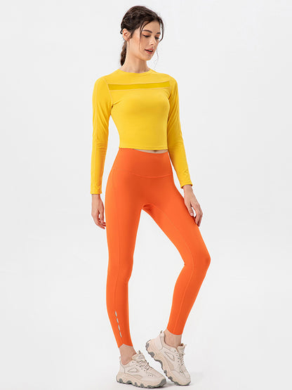 Skinny Leg Wrap Breathable High-Waisted Hollow Solid Color Leggings