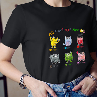 All Feelings Are Ok Monster Teacher T-Shirt