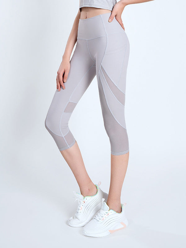 Wrap High-Waisted Solid Color Split-Joint Leggings