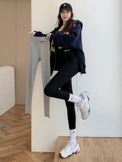 Casual High Waisted Skinny Leg Solid Color Leggings