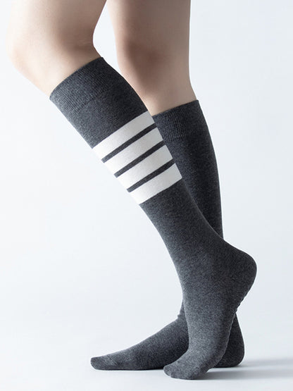 Striped Athletic Knee High Socks