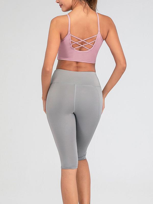 Wrap Solid Sports Shorts Leggings