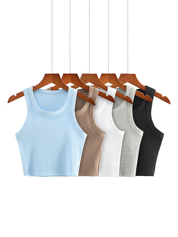 Simple 5 Colors Round-Neck Sports Casual Tanks