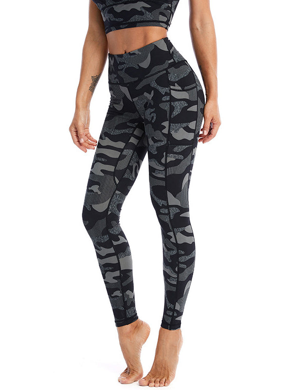 High Waist Camouflage Printed Yoga Leggings