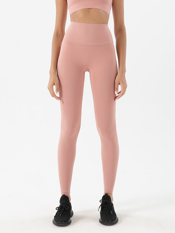 High-Waisted Pockets Solid Color Yoga Bottoms