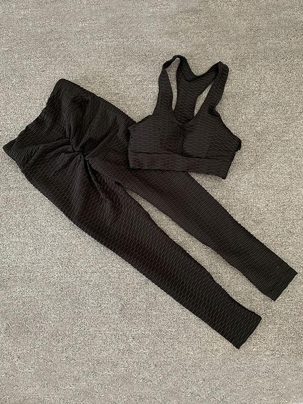 Sexy Solid Color Bra&Leggings Sports Suits