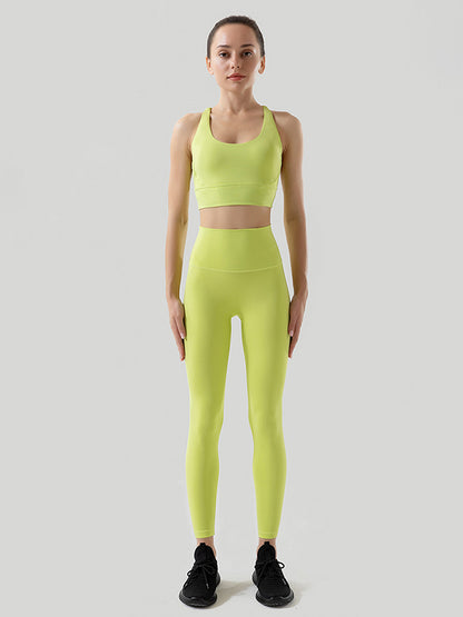 High-Waisted Pockets Solid Color Yoga Bottoms