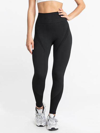 Skinny Wrap Yoga Bottoms High-Waisted Solid Color Leggings