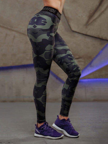 Sexy Camouflage Long Sleeves Tees&Leggings Sports Suits