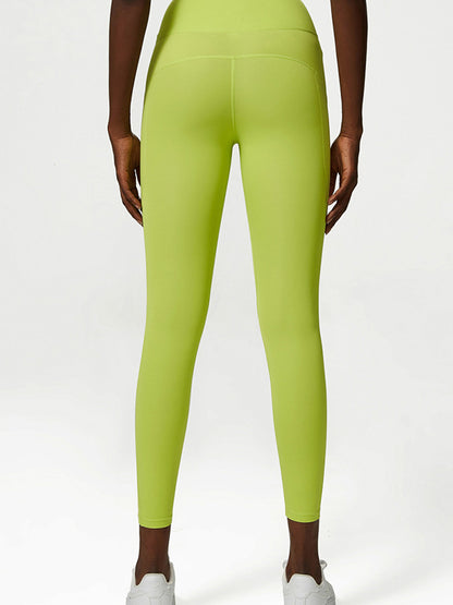 High Waisted Wrap Fluorescent Tees&Bra&Leggings Suits