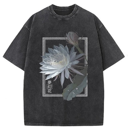 Japanese Hallucinogenic Epiphyllum Washed T-shirt