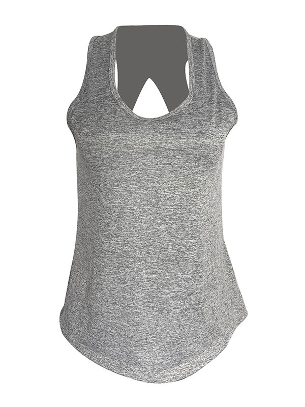 Solid Color Hollowed Breathable Sports Vest