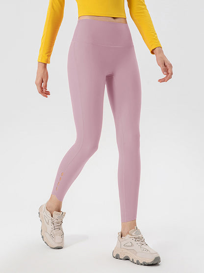 Skinny Leg Wrap Breathable High-Waisted Hollow Solid Color Leggings