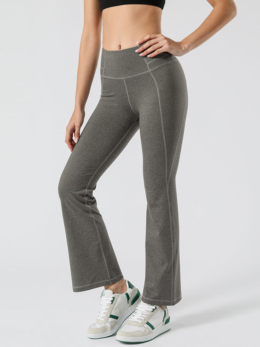 Flexible Solid Color Bell-Bottomed Sports Pants