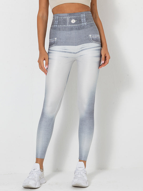 Skinny Wrap High-Waisted Printed Leggings