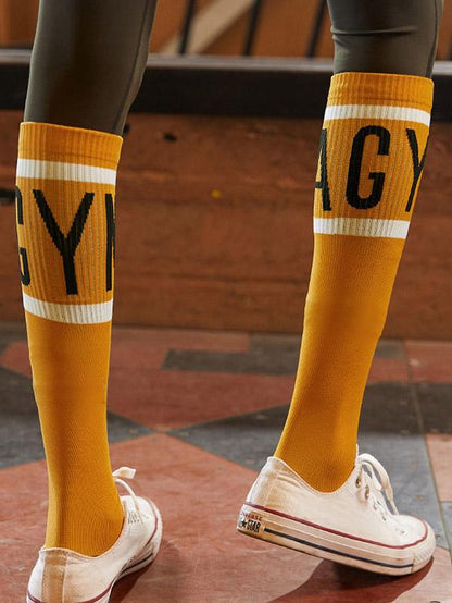 High-Quality Letter Printed Long Socks