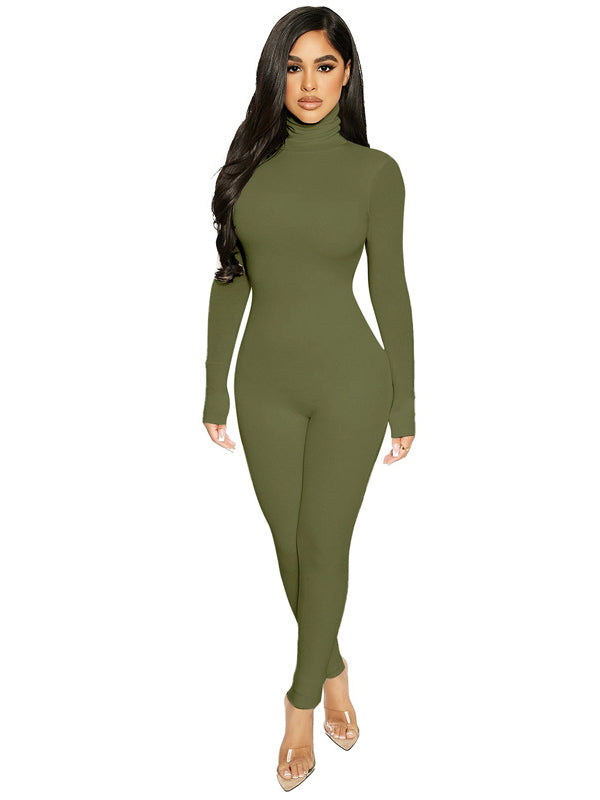 Succinct High-Neck Stylish Close-Fitting Casual Jumpsuits