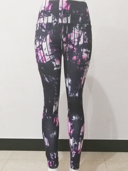 Abstract Line Printing Empire Slim Yoga Athletic Leggings