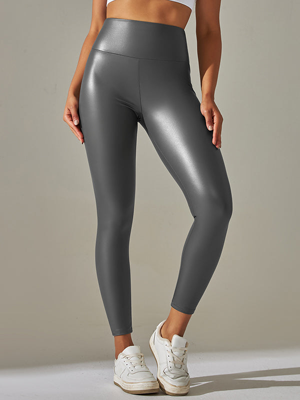 Skinny Wrap High-Waisted Solid Color Leggings