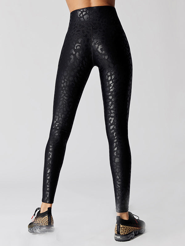 High-Waisted Leopard Wrap Slim Yoga Leggings