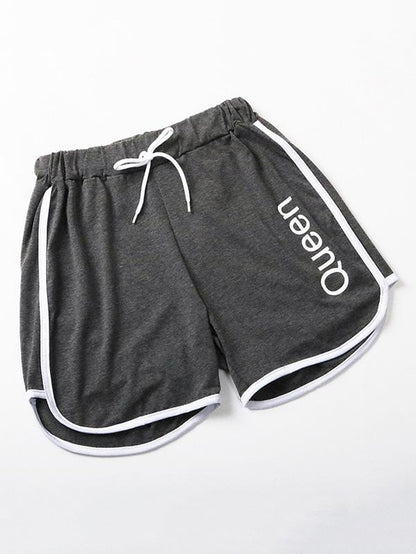 Casual Letters Printed Contract Color Sports Shorts