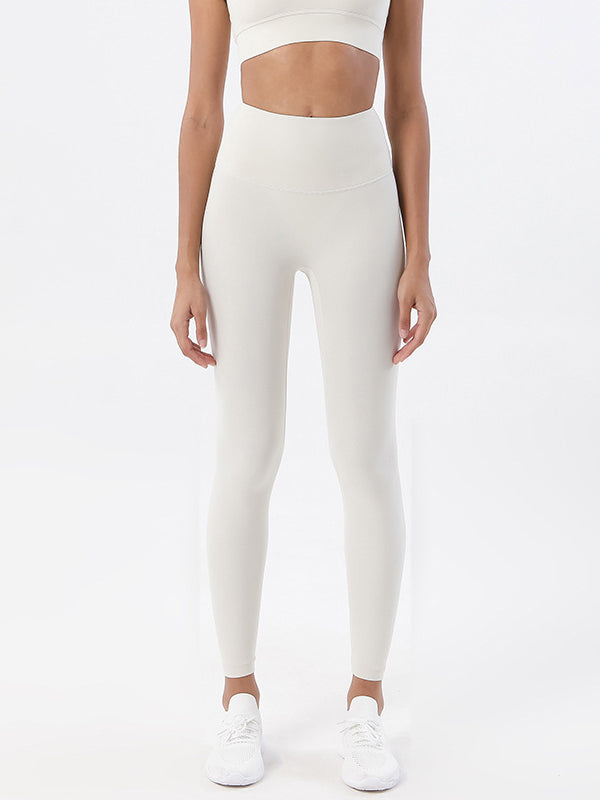 High-Waisted Pockets Solid Color Yoga Bottoms