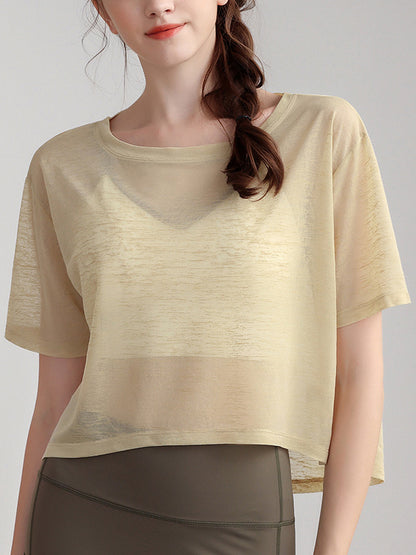 Loose Solid Color Round-Neck T-Shirts