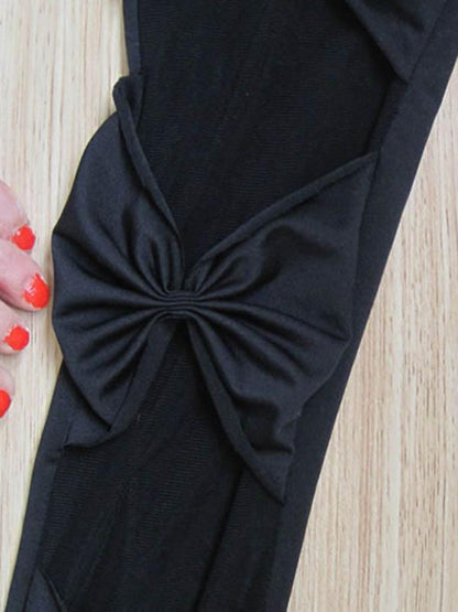 Mesh Split-Joint Bow Leggings