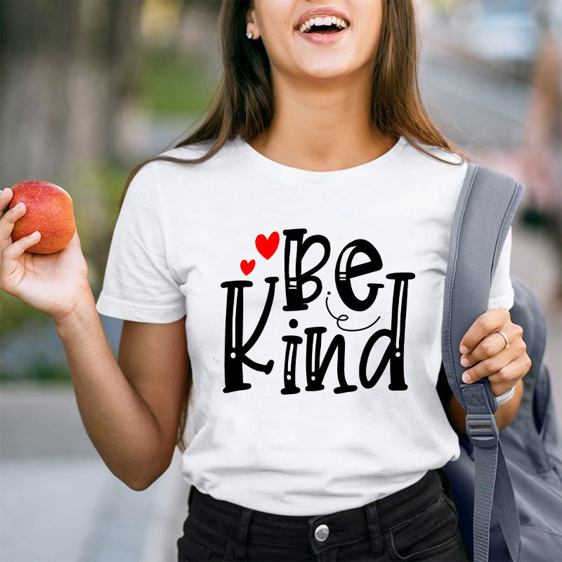 Be Kind Red Heart Teacher T-Shirt