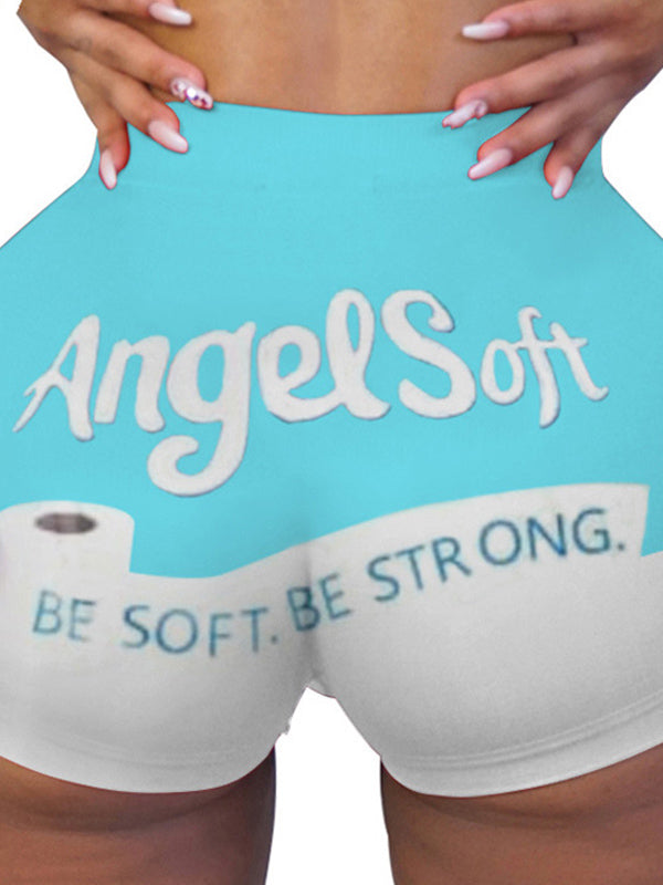 Amusing Printed Flexible Seamless Sports Shorts