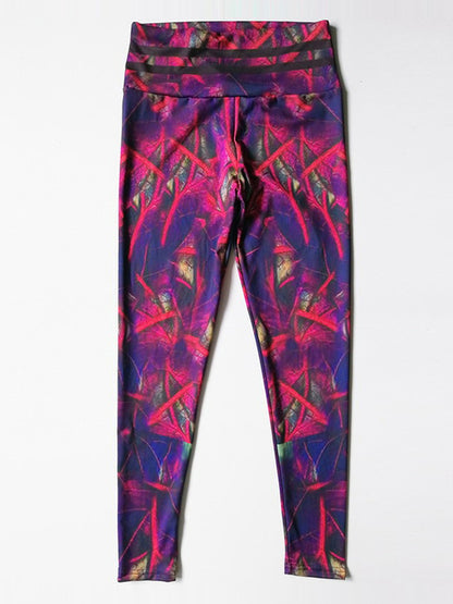 Leaf Print Wrap Sports Leggings