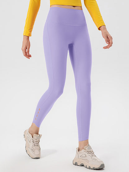 Skinny Leg Wrap Breathable High-Waisted Hollow Solid Color Leggings