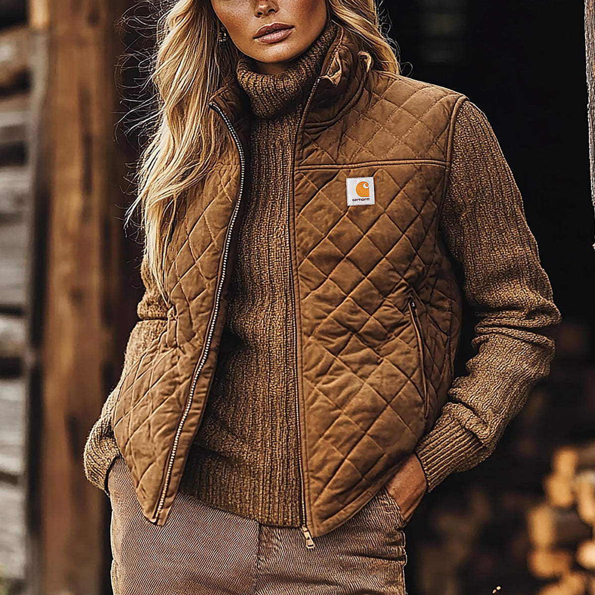 Retro Western Ethnic Cowboy Style Padded Vest Women's Stand Collar Sleeveless Ja