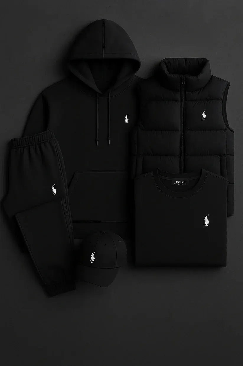 RL™ – Grey Essentials Coordinated Set (Hoodie, Joggers, Vest, T-Shirt)