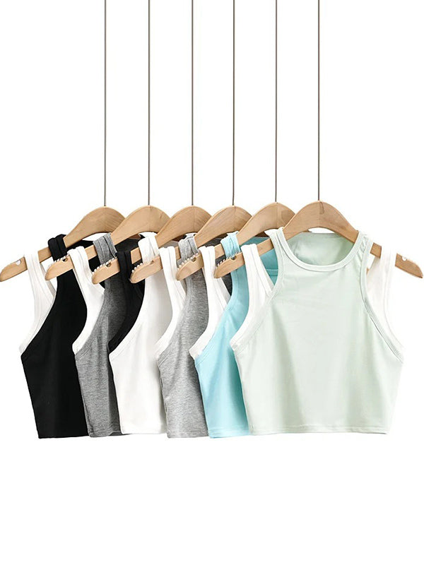 Fake Two-Piece Stitching Contrast Color Sleeveless Vest Top