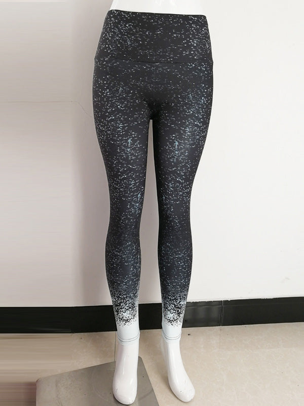 Gradient Starry Digital Print Slim High Waist Sports Yoga Leggings