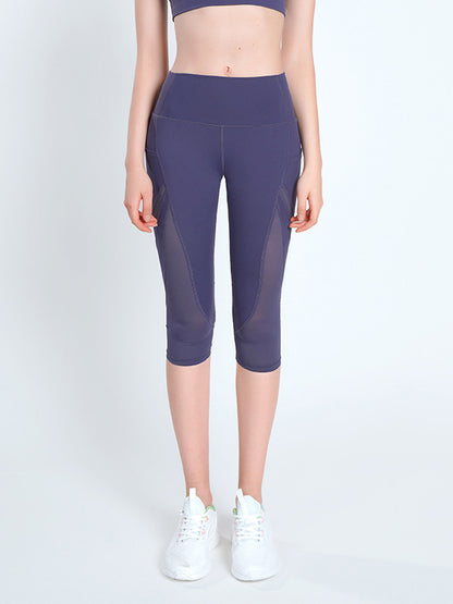 Wrap High-Waisted Solid Color Split-Joint Leggings