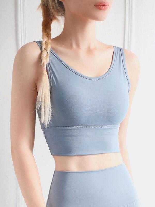 Wrap Solid Shockproof Breathable Sports Bra