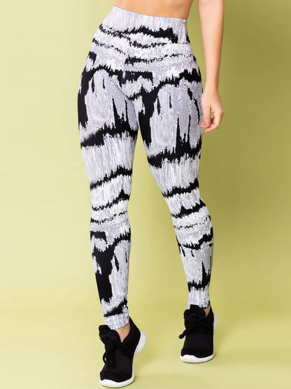 Striped Printed Skinny Leg Wrap Leggings