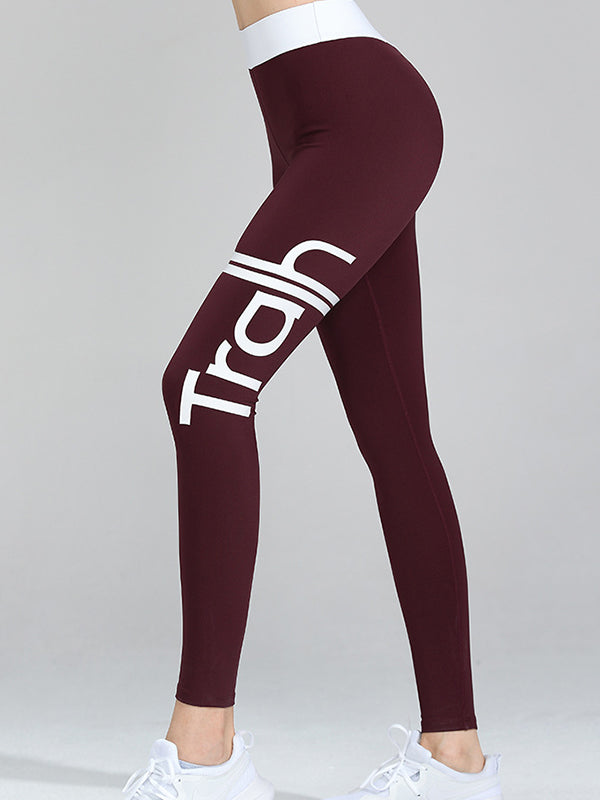 Fashionable Sweat Absorbing Fast Drying Sports Tight High Waist Hip  Leggings