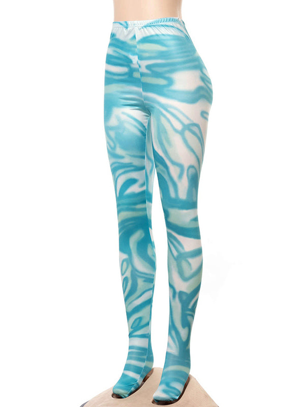 Tie-Dyed Patchwork High-Waisted Wrap Leggings