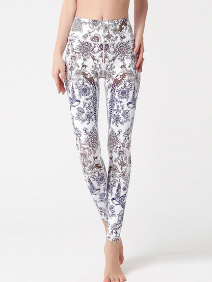 High-Waist Printed Sports Leggings