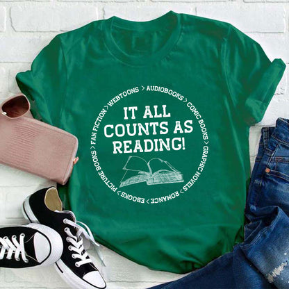 It All Counts As Reading Teacher T-Shirt