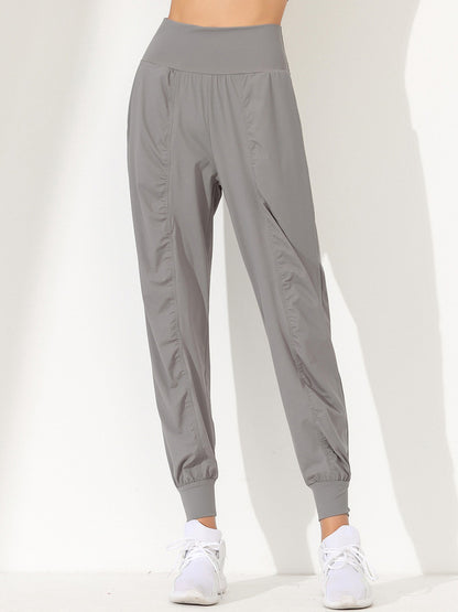 Loose High-Waisted Pockets Solid Color Athletic Pants