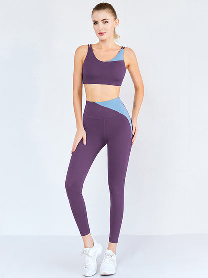 Make It Up Contrast Color Bra&Leggings Sports Suits